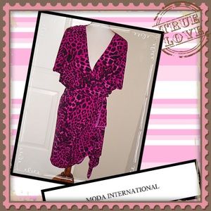 💃 Moda International Faux Wrap Ruched Dress 💃